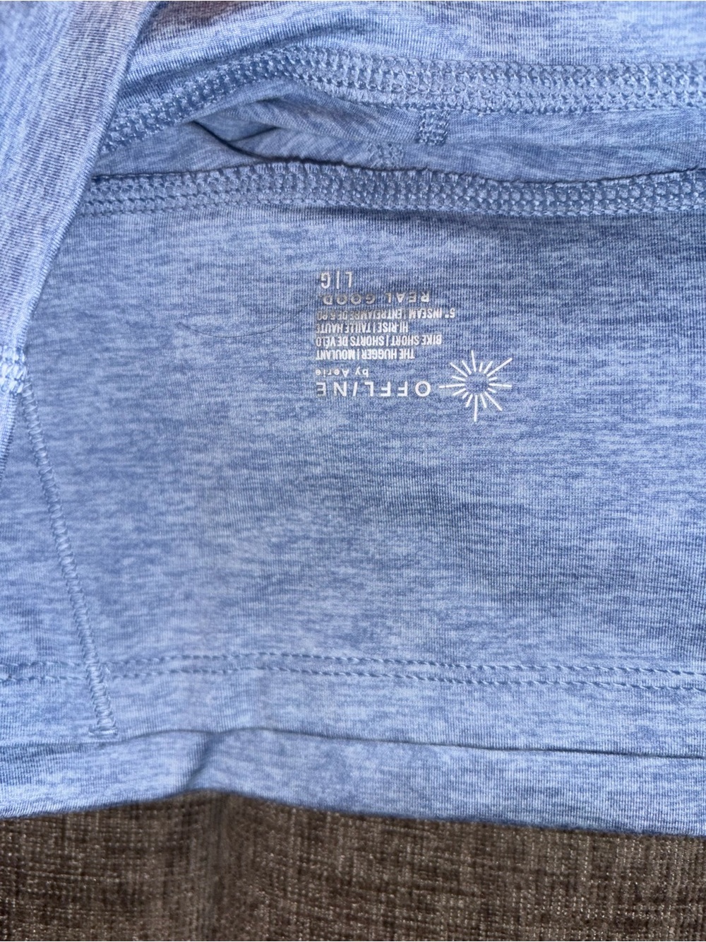 aerie Heather Blue High-Rise Bike Shorts - Picture 6 of 6